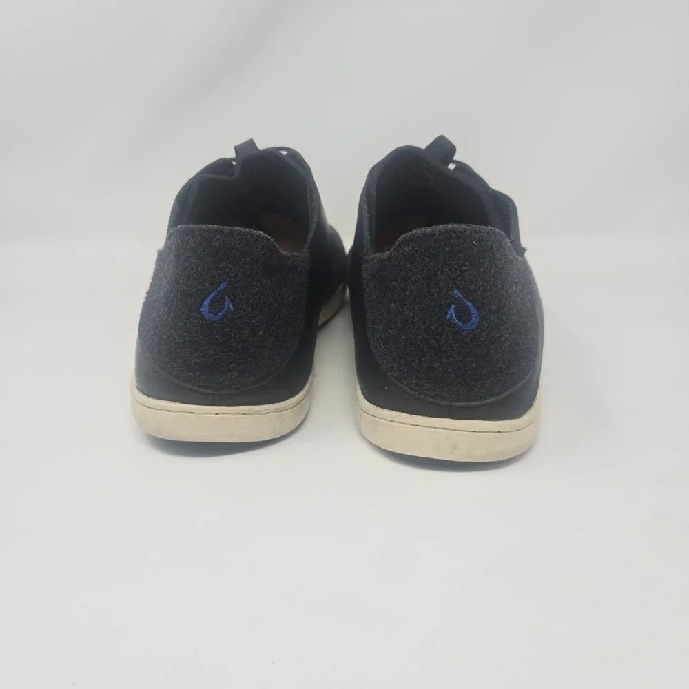 OluKai Nohea Moku Hulu Boat‎ Shoes Mens Size 11 Wool Charcoal Slip On Comfort